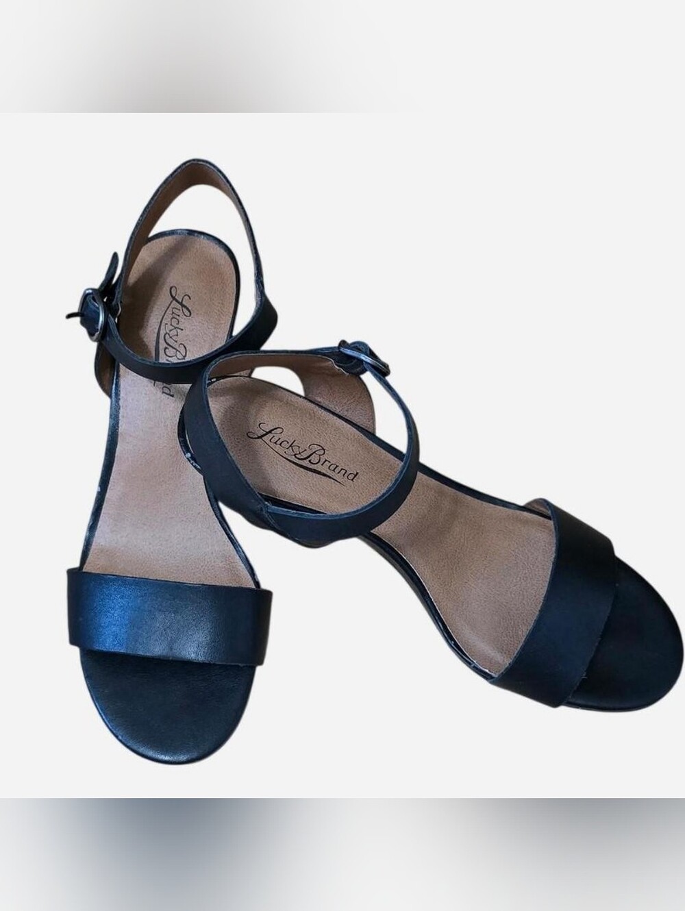 Lucky Brand Black Ankle-Strap Heels